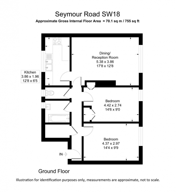 Floor Plan Image for 2 Bedroom Apartment for Sale in Seymour Road, Southfields