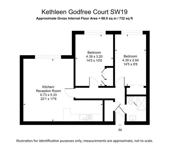 Floor Plan Image for 2 Bedroom Apartment for Sale in Kathleen Godfree Court, 80 Queens Road, Wimbledon