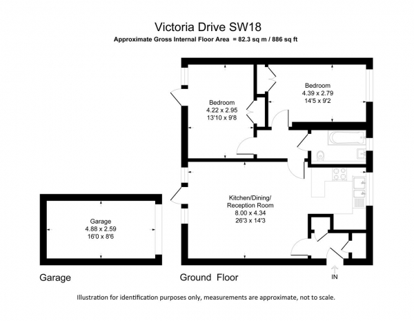 Floor Plan Image for 2 Bedroom Apartment for Sale in Marsham Court, Victoria Drive, London