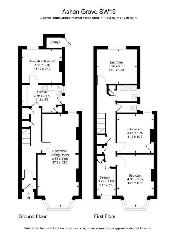 Floor Plan Image for 4 Bedroom End of Terrace House for Sale in Ashen Grove, Wimbledon Park