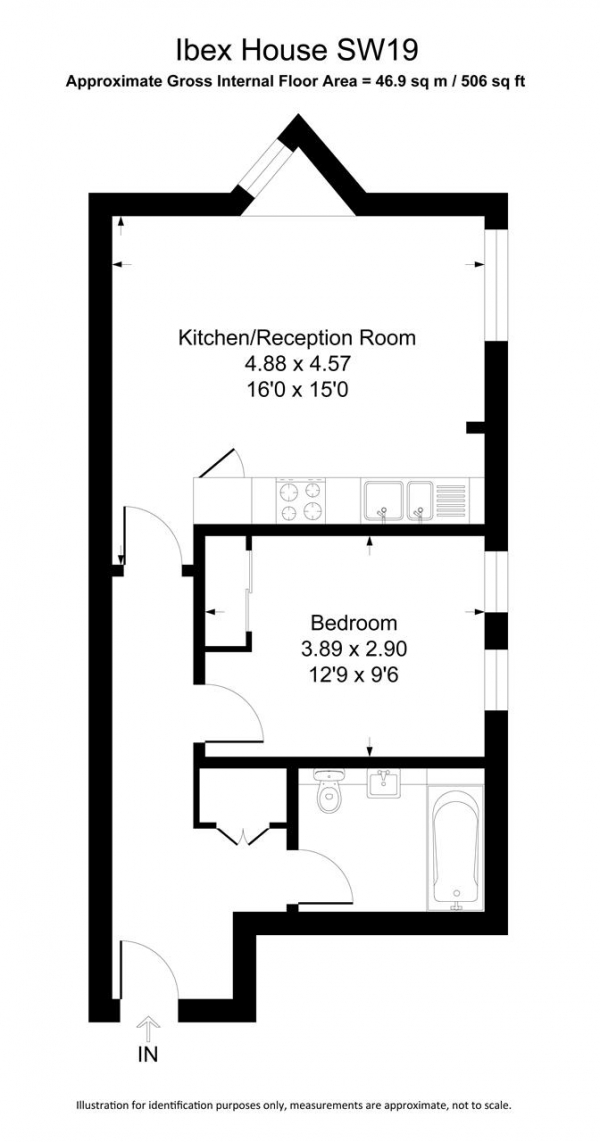 Floor Plan Image for 1 Bedroom Apartment for Sale in Flat E, Ibex House, 166 Arthur Road, Wimbledon Park