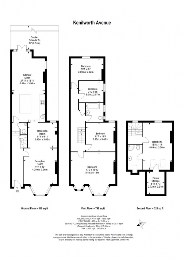 Floor Plan Image for 5 Bedroom Terraced House to Rent in Kenilworth Avenue, London