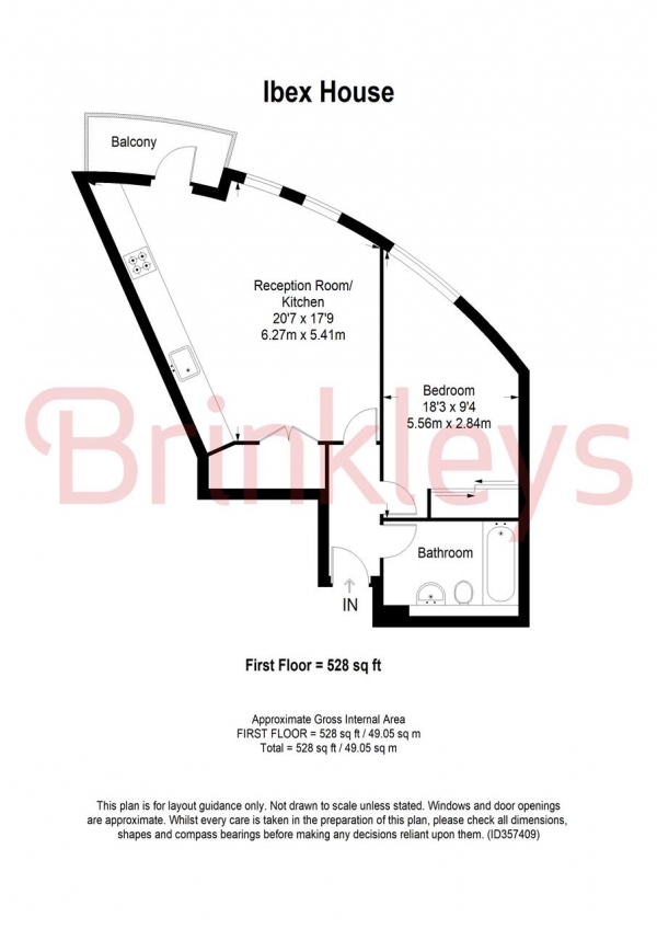 Floor Plan Image for 1 Bedroom Apartment for Sale in Flat C, Ibex House, 166 Arthur Road, Wimbledon Park