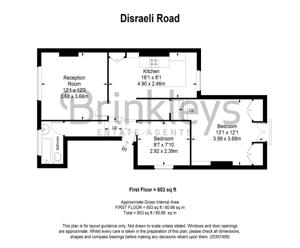 Floor Plan Image for 2 Bedroom Apartment to Rent in Disraeli Road, London