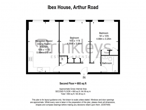 Floor Plan Image for 2 Bedroom Apartment for Sale in Arthur Road, Wimbledon Park