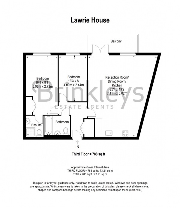 Floor Plan Image for 2 Bedroom Apartment to Rent in Lawrie House, Durnsford Road, Wimbledon