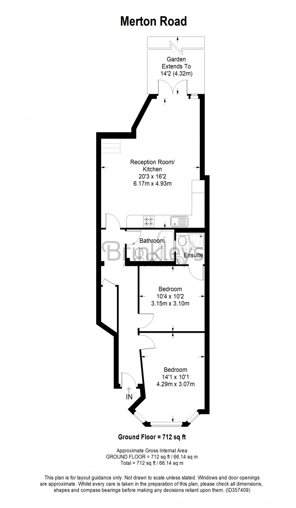 Floor Plan Image for 2 Bedroom Maisonette to Rent in Merton Road, London