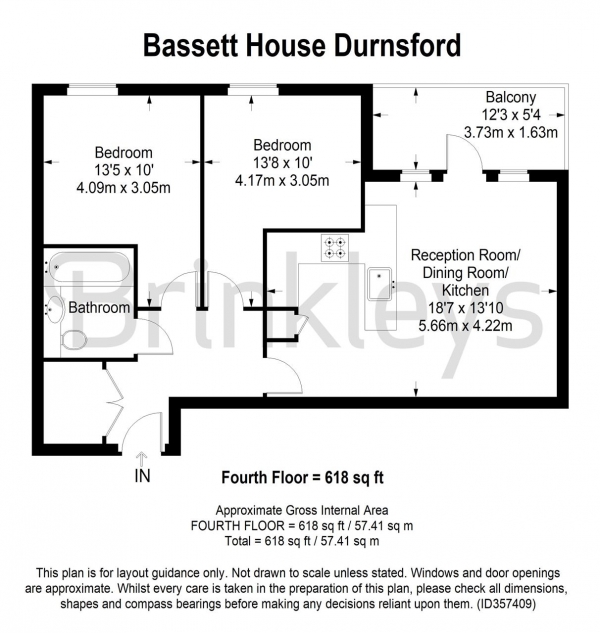 Floor Plan Image for 2 Bedroom Apartment for Sale in Bassett House, 1 Durnsford Road, Wimbledon