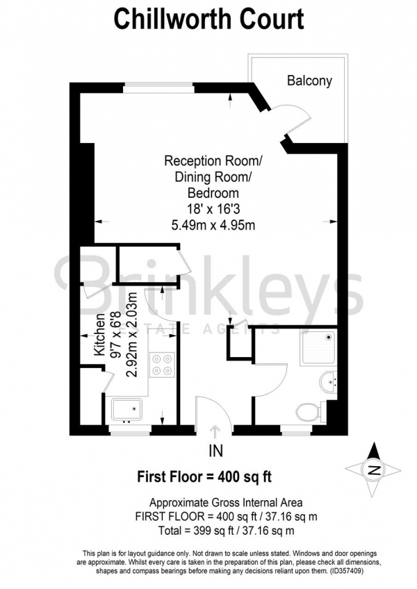 Floor Plan Image for Studio for Sale in Chilworth Court, Windelsham Grove, London