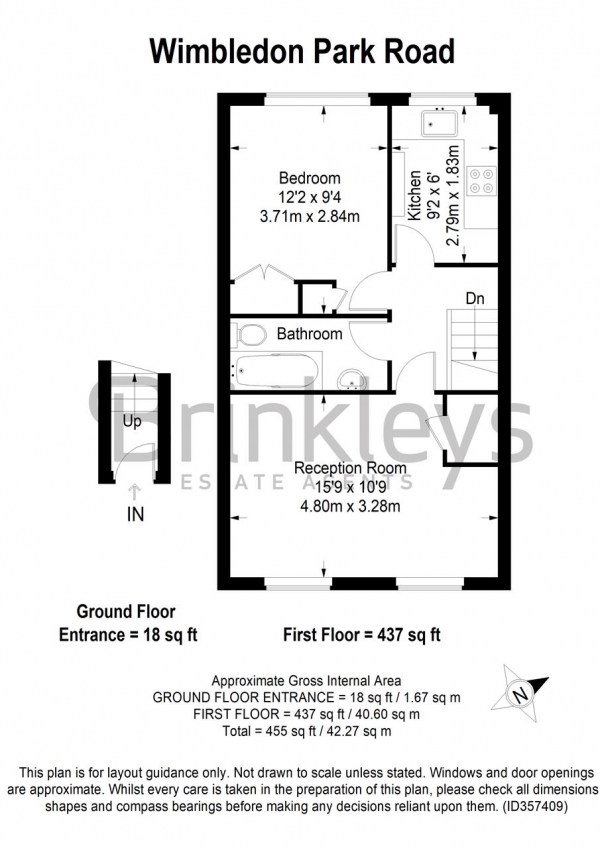 Floor Plan Image for 1 Bedroom Apartment for Sale in Wimbledon Park Road, London