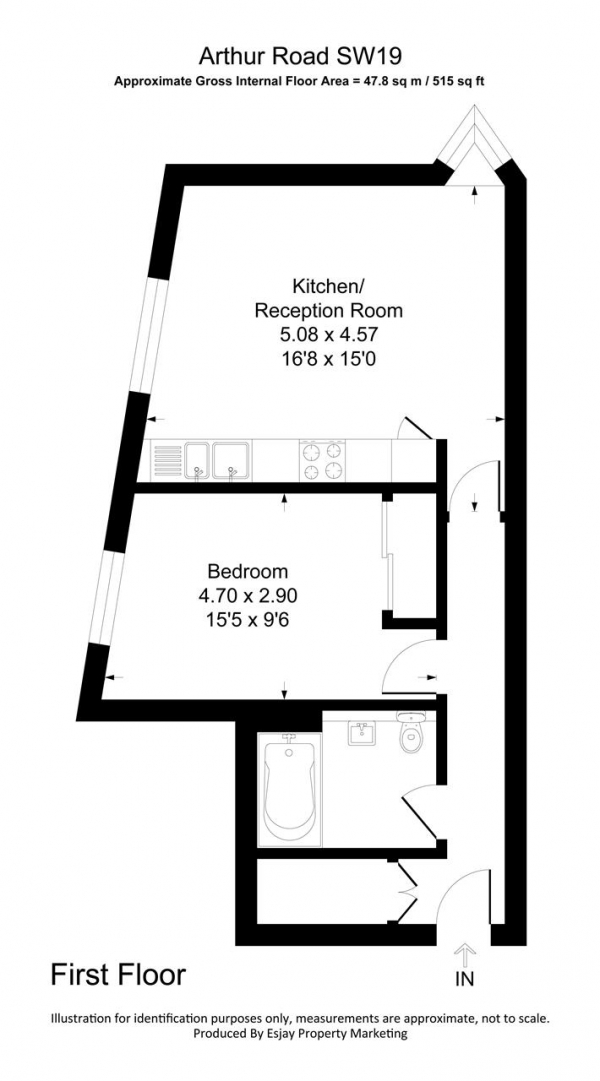 Floor Plan Image for 1 Bedroom Apartment for Sale in Flat D, Ibex House, 166 Arthur Road, Wimbledon Park