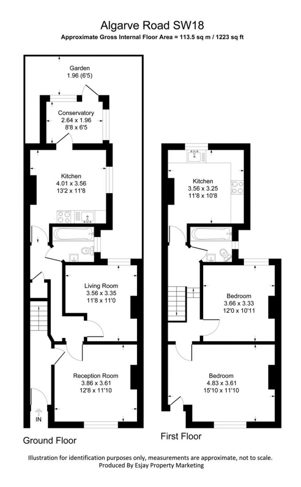 Floor Plan Image for 3 Bedroom Terraced House for Sale in Algarve Road, London