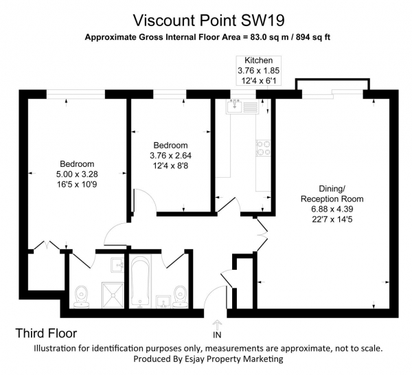 Floor Plan Image for 2 Bedroom Apartment for Sale in Viscount Point, 199 The Broadway, Wimbledon