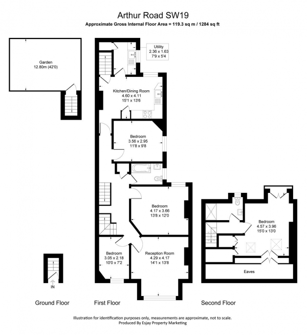 Floor Plan Image for 4 Bedroom Maisonette for Sale in Arthur Road, Wimbledon Park