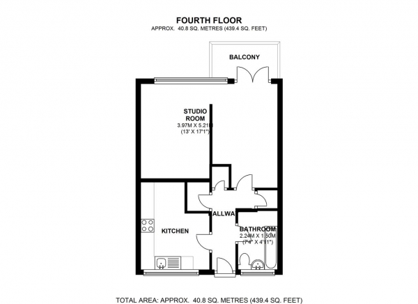 Floor Plan Image for 1 Bedroom Apartment for Sale in Smithwood Close, Southfields