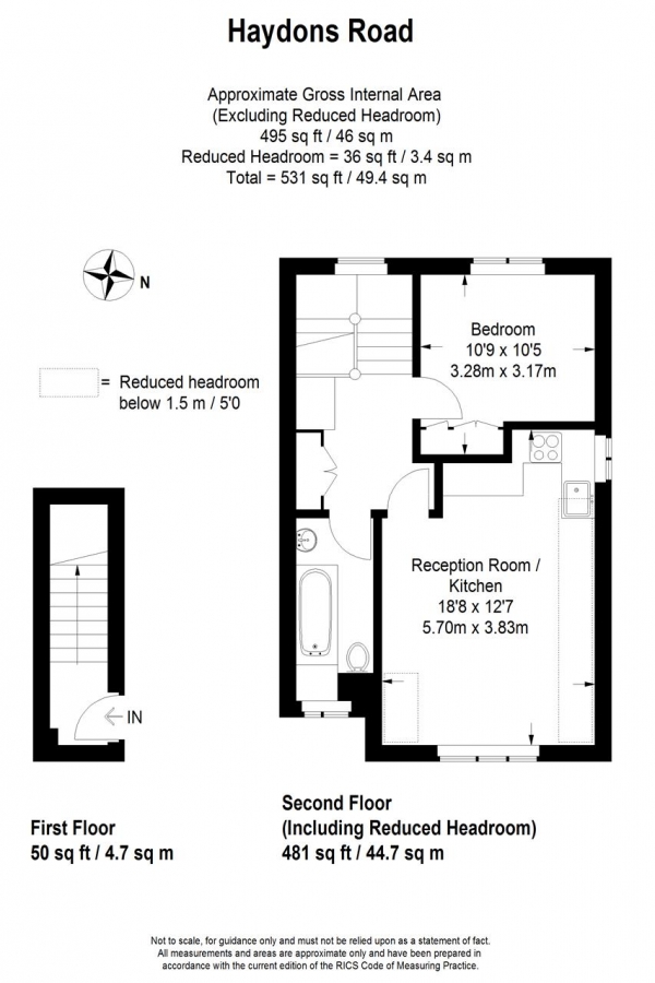 Floor Plan Image for 1 Bedroom Apartment for Sale in Haydons Road, Wimbledon