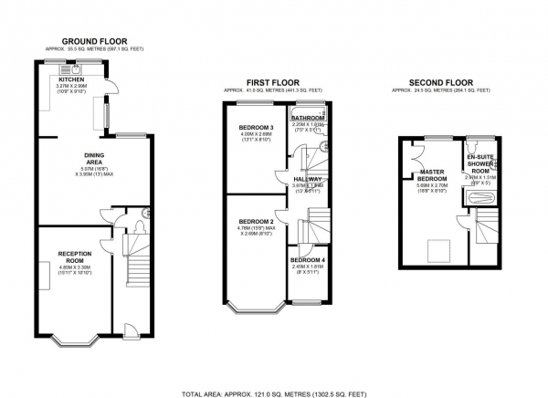 Floor Plan Image for 4 Bedroom Terraced House for Sale in Ravensbury Road, Earlsfield