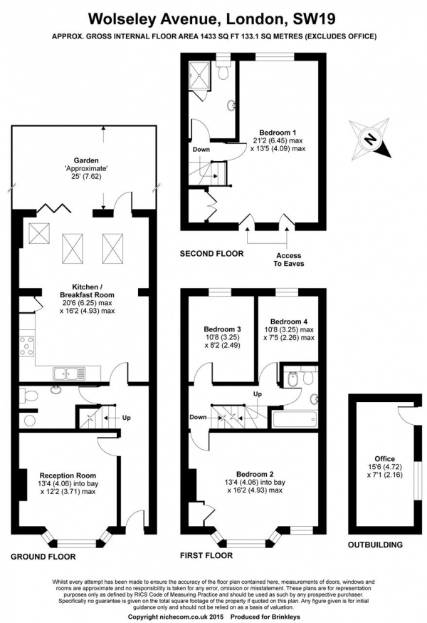 Floor Plan Image for 4 Bedroom Terraced House for Sale in Wolseley Avenue, Wimbledon Park