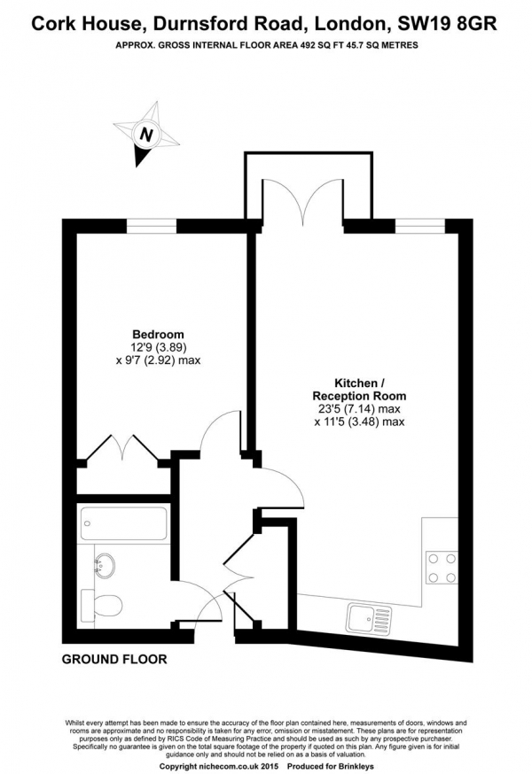 Floor Plan Image for 1 Bedroom Apartment for Sale in Cork House, 5 Durnsford Road, Wimbledon Park