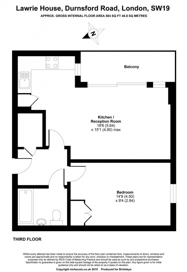 Floor Plan Image for 1 Bedroom Apartment for Sale in Lawrie House, Wimbledon