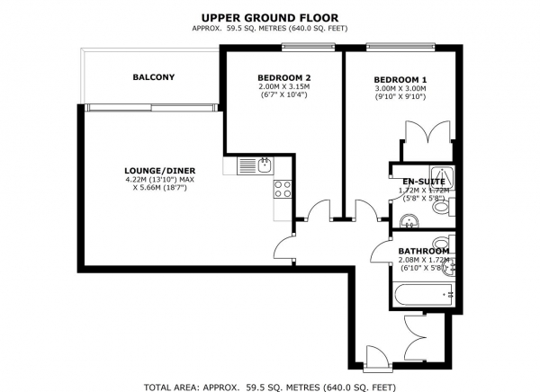 Floor Plan Image for 2 Bedroom Apartment for Sale in Lawrie House, 21 Durnsford Road, Wimbledon