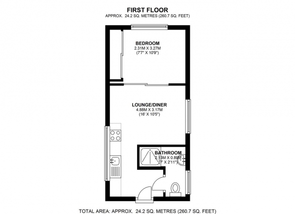 Floor Plan Image for 1 Bedroom Apartment for Sale in Kenilworth Avenue, Wimbledon