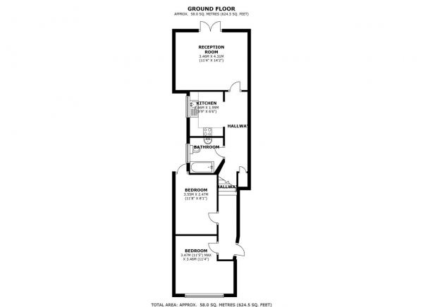 Floor Plan Image for 2 Bedroom Maisonette for Sale in Lydden Grove, Earlsfield