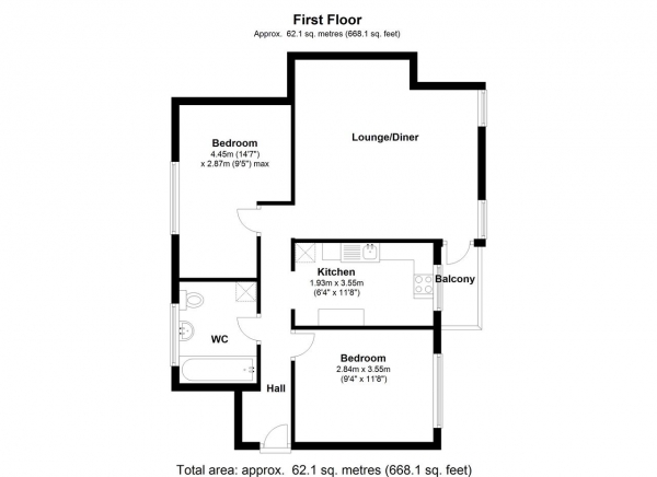 Floor Plan Image for 2 Bedroom Apartment for Sale in Smithwood Close, Southfields