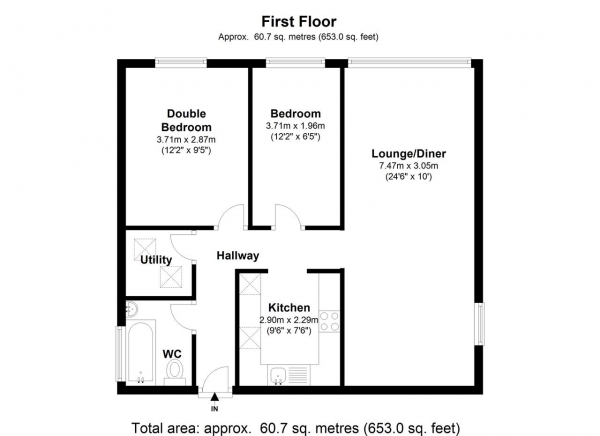 Floor Plan Image for 2 Bedroom Apartment for Sale in Hertford Lodge, Albert Drive, Southfields