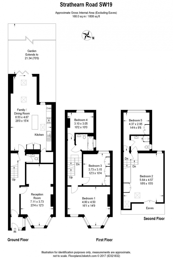 Floor Plan Image for 5 Bedroom Terraced House to Rent in Strathearn Road, Wimbledon Park