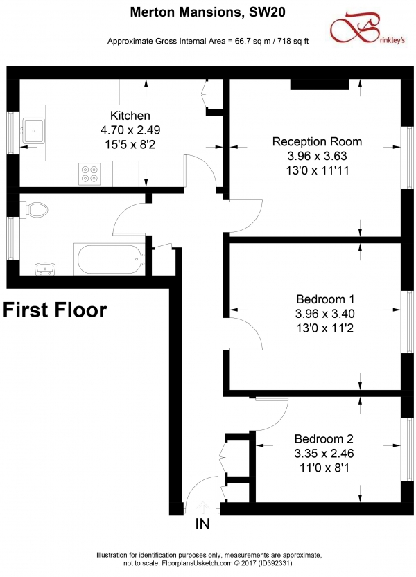 Floor Plan Image for 2 Bedroom Apartment for Sale in Merton Mansions, Bushey Road, Raynes Park