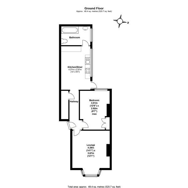 Floor Plan Image for 1 Bedroom Apartment for Sale in Haydons Road, Wimbledon