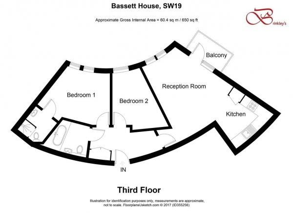 Floor Plan Image for 2 Bedroom Apartment to Rent in Bassett House, 1 Durnsford Road, Wimbledon