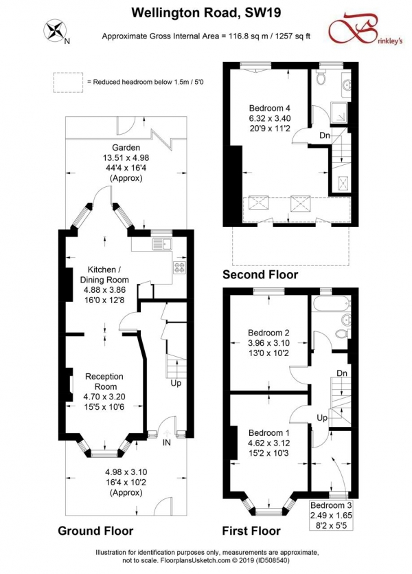 Floor Plan Image for 4 Bedroom Terraced House for Sale in Wellington Road, London