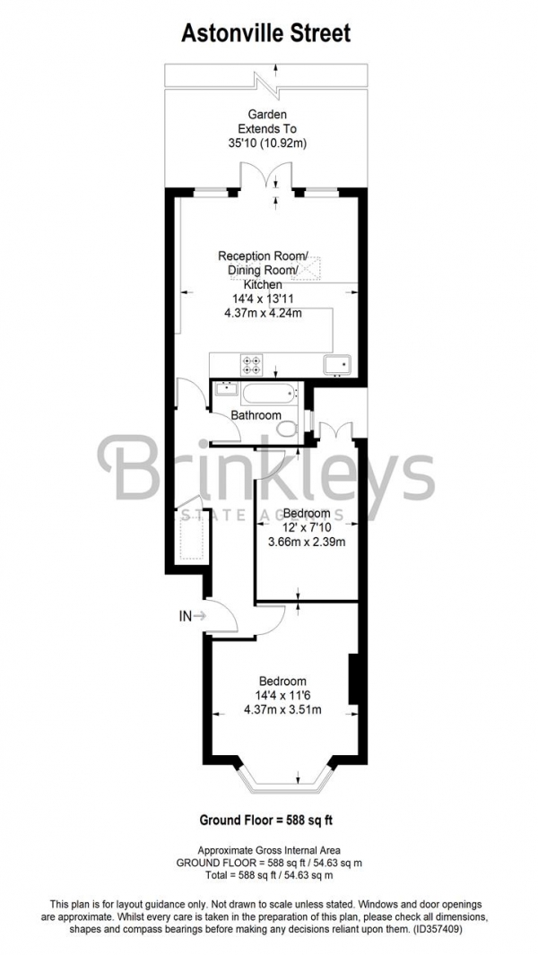 Floor Plan Image for 2 Bedroom Apartment to Rent in Astonville Street, Southfields