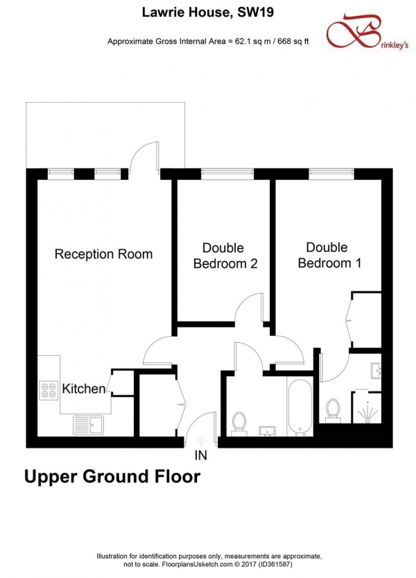 Floor Plan Image for 2 Bedroom Apartment to Rent in Lawrie House, 3 Durnsford Road, Wimbledon