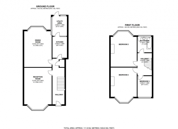 Floor Plan Image for 3 Bedroom Terraced House for Sale in Melrose Avenue, London