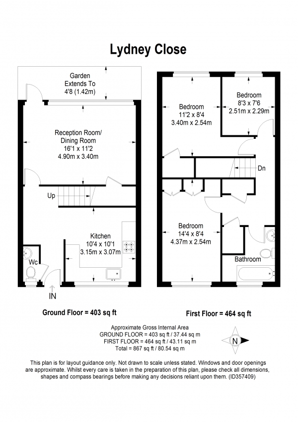 Floor Plan Image for 3 Bedroom Maisonette to Rent in Lydney Close, Southfields