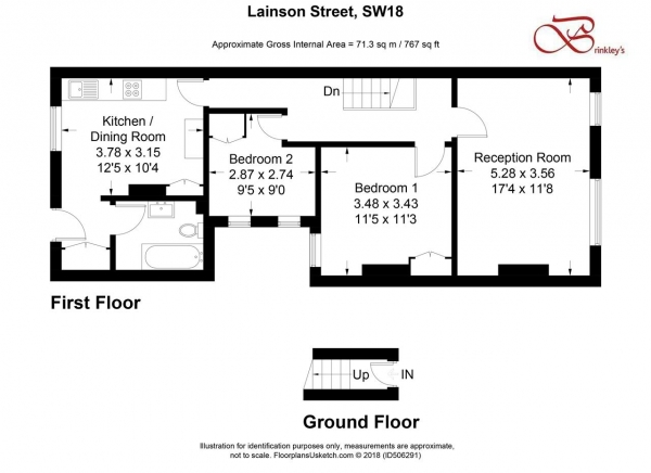 Floor Plan Image for 2 Bedroom Maisonette for Sale in Lainson Street, Southfields