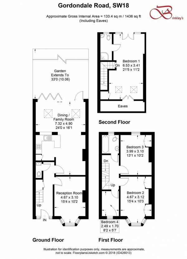 Floor Plan Image for 4 Bedroom End of Terrace House for Sale in Gordondale Road, Wimbledon Park