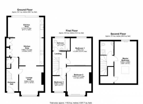 Floor Plan Image for 4 Bedroom End of Terrace House to Rent in Effra Road, Wimbledon