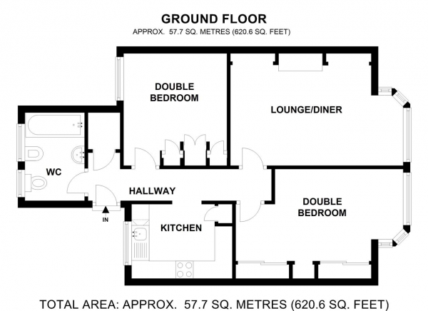 Floor Plan Image for 2 Bedroom Apartment to Rent in Strathmore Court, Arthur Road, Wimbledon Park