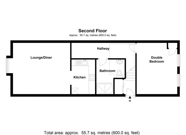 Floor Plan Image for 1 Bedroom Apartment to Rent in Putney High Street, Putney