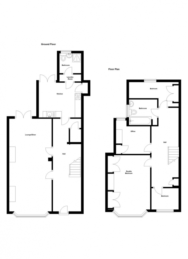 Floor Plan Image for 4 Bedroom Terraced House to Rent in Stuart Road, Wimbledon Park