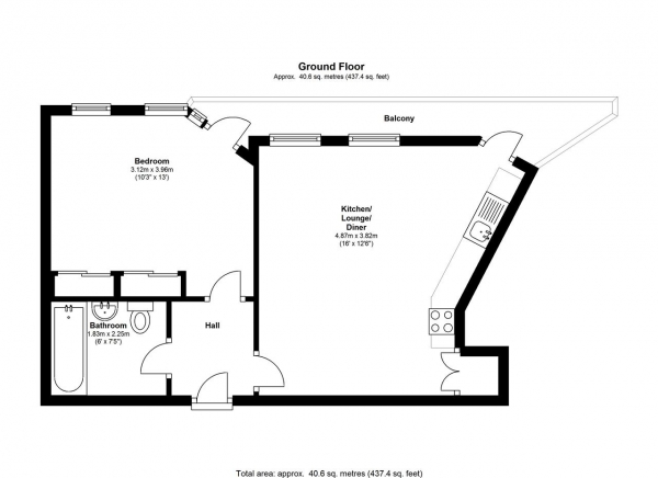 Floor Plan Image for 1 Bedroom Apartment to Rent in B Ibex House, 170 Arthur Road, Wimbledon Park