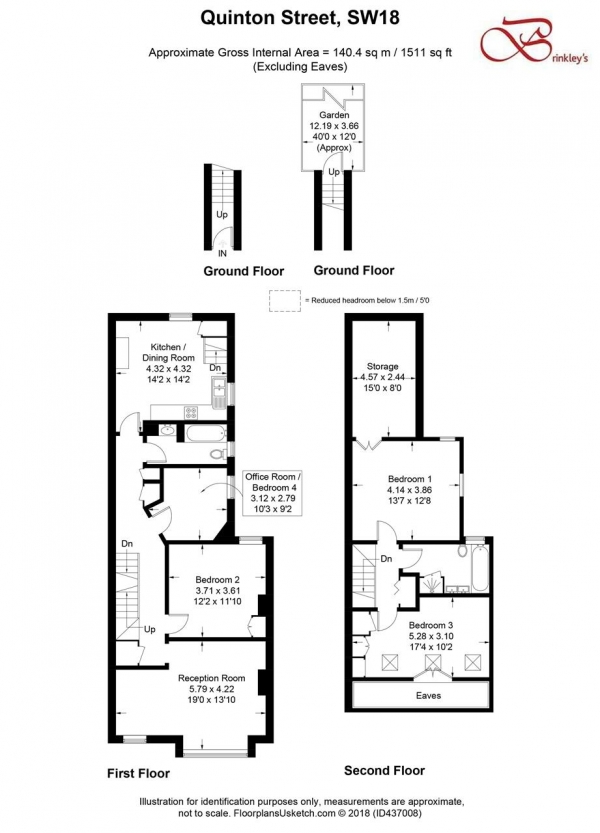 Floor Plan Image for 4 Bedroom Maisonette for Sale in Quinton Street, Earlsfield