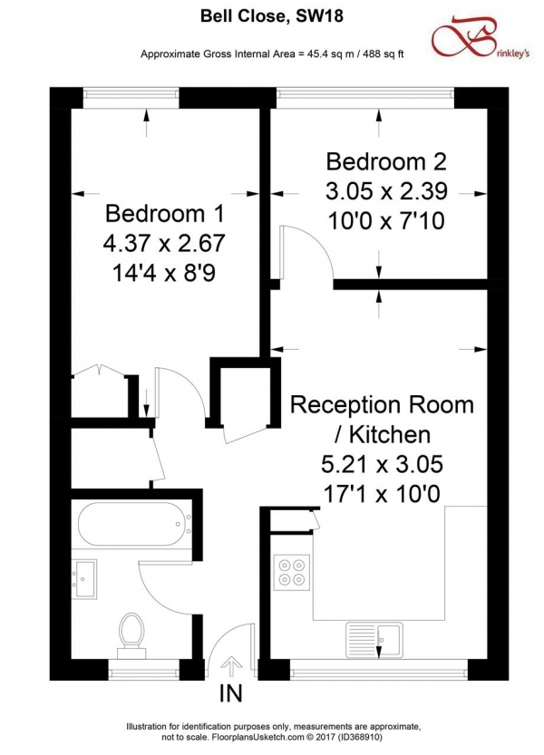 Floor Plan Image for 2 Bedroom Apartment for Sale in Bell Drive, Southfields