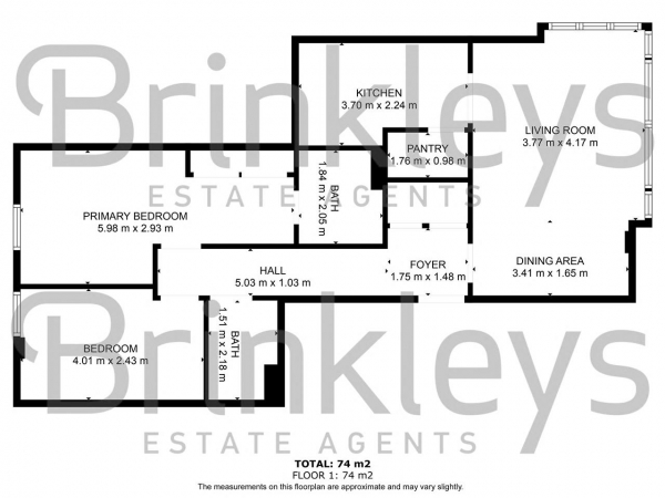 Floor Plan for 2 Bedroom Apartment to Rent in Phoenix Way, Trinity Road, London, SW18, 2PW - £542 pw | £2350 pcm