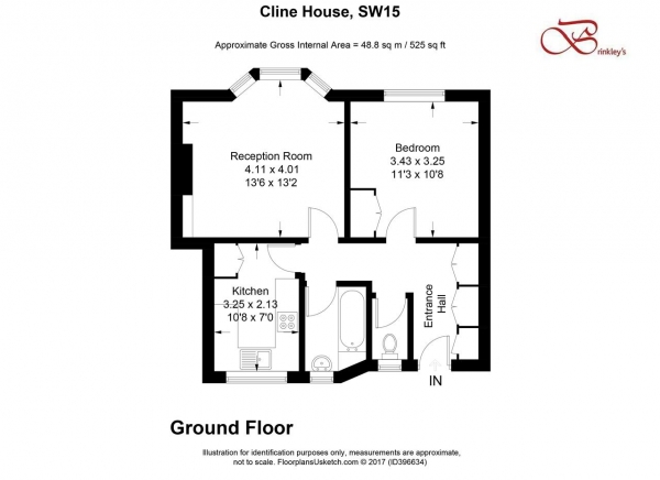 Floor Plan Image for 1 Bedroom Apartment for Sale in Cline House, Toland Square, Putney