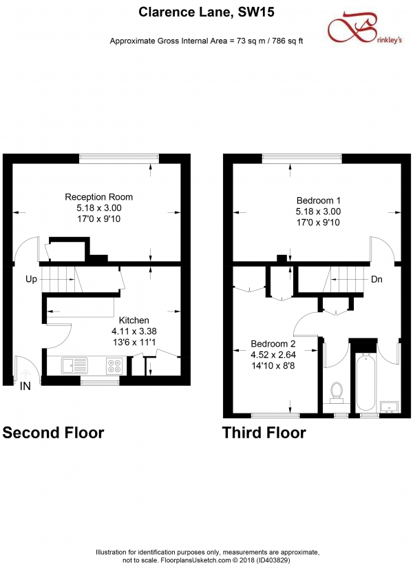 Floor Plan Image for 2 Bedroom Apartment for Sale in Clarence Lane, London
